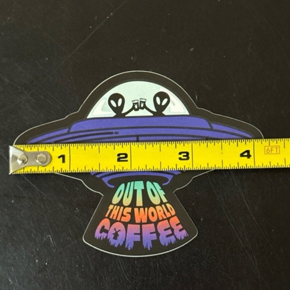 Dutch Bros Coffee Sticker Purple Alien UFO Glow‎ Dark Vinyl Decal Rainbow - Picture 4 of 4